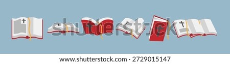 open bible vector art illustration