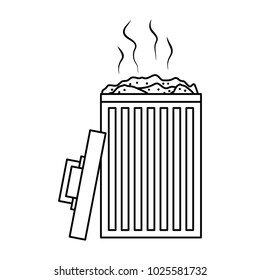 open bin with garbage cap handle