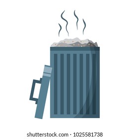 open bin with garbage cap handle