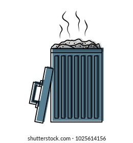 open bin with garbage cap handle