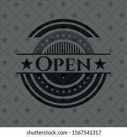 Open black badge. Vector Illustration. Detailed.