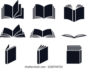 Open black book side perspective drawing icons minimal back book notebook the upside down outline laying