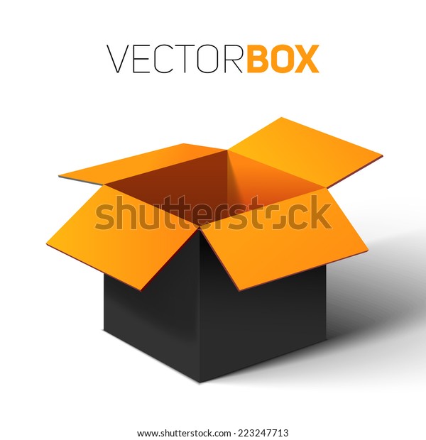 Стоковая векторная графика «Open Black Box Vector Illustration» (без