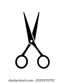 Offenes schwarzes Schneiden einzeln auf Schere - Silhouettensymbol