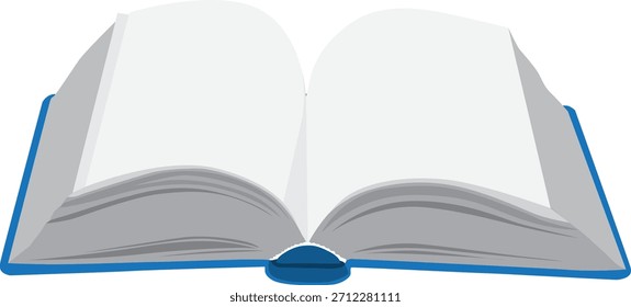 Un libro azul en blanco abierto