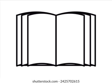 Open and blank book black icon.