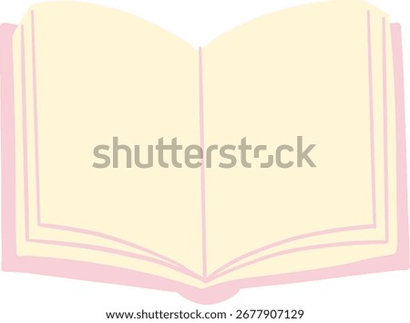 Open blank book with empty pages for writing or drawing