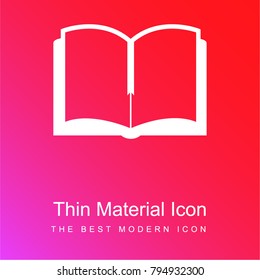 Open blank book pages red and pink gradient material white icon minimal design