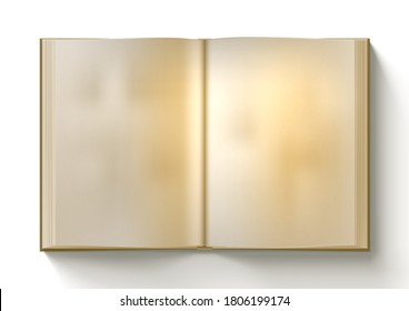 Open Blank Clear Old Book On White Background. EPS10 Vector