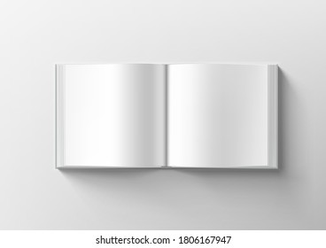 Open Blank Clear Square Catalogue On White Background. EPS10 Vector