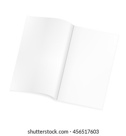 Open blank magazine template on Isolated white background. Mock-up template ready for design. EPS10