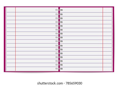 Open blank magazine template on transparent background. Horizontal catalog, book. Mockup booklet. Vector illustration