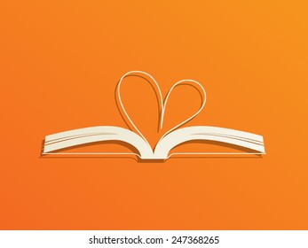 Open blank pages book on brown background.
