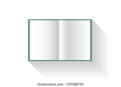 Open blank pages book on white background.