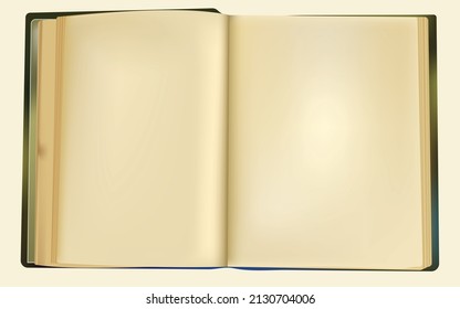 Abrir páginas en blanco en un libro antiguo,imagen vectorial