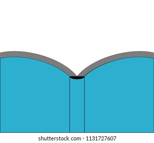 Open blue book back isolated. Vector illustration