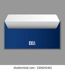 Open blue envelope icon. Realistic illustration of open blue envelope vector icon for web design