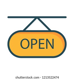 open  board  hanging  