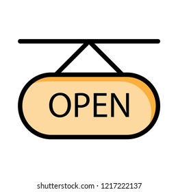 open  board  hanging  