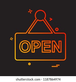Open board icon design vector