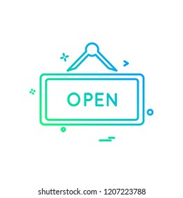 Open board icon design vector