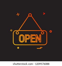 Open board icon design vector