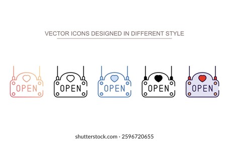 Open Board icon design with white background stock illustration