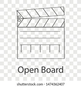 Open board icon on transparency background. Vector illustration.