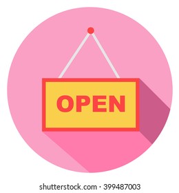 open board on pink background in flat design