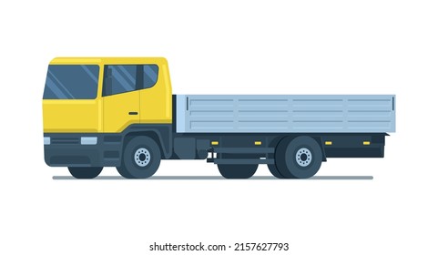Open body truck isolated. Vector illustration.