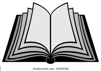 Opened Book Icon Outline Style Isolated Stock Vector (Royalty Free ...