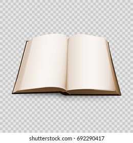 Open Book 3d isolated on transparent background. Vector illustration. Eps 10.