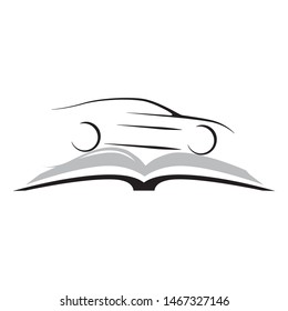 open book and abstract car