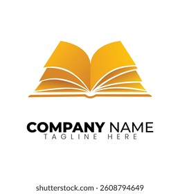 Open Book with Abstract Flame Vector Logo for Education, Knowledge, or Creative Learning Brands