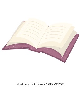 Open Book Academic Read Learn Vector Illustration White Background