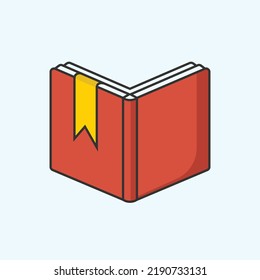 open book academic read learn vector illustration light blue background