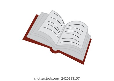 open book academic read learn vector illustration white background.