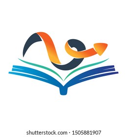 Open Book Arrow Direction Vector color Isolated
