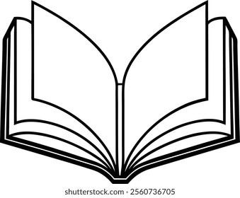Open Book with Artistic Pages Vector Illustration