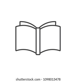 Open book back side line icon.