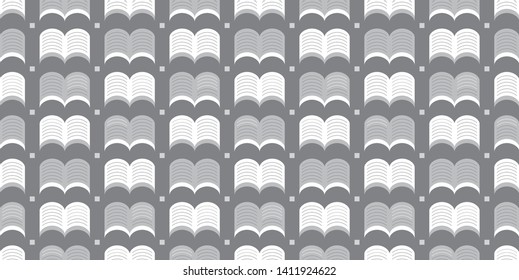 Open book background. Seamless pattern. Vector.