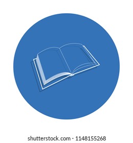 open book badge icon. Element of education for mobile concept and web apps icon. Thin line icon with shadow in badge for website design and development, app development on white background