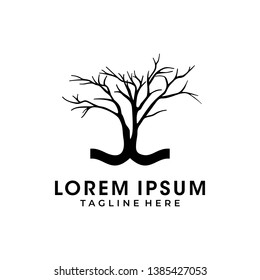 Open book barren Tree logo vector