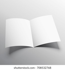 open book or bi-fold brochure mockup vector template