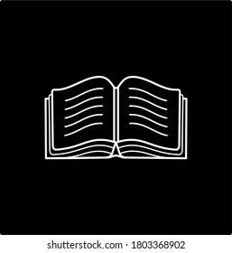 open book black design vector icon in outline