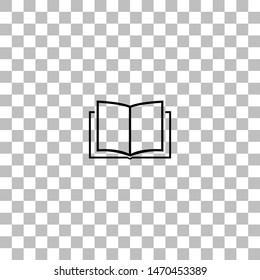 Open book. Black flat icon on a transparent background. Pictogram for your project