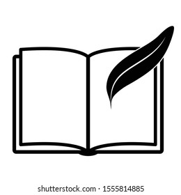 Open book -  black vector icon
