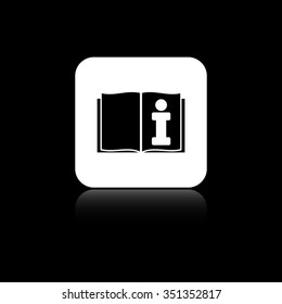 Open book - black vector icon on the white button