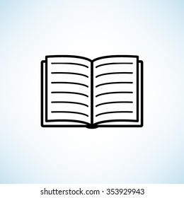 Open book -  black vector icon