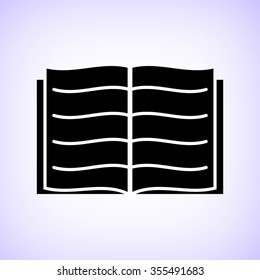 Open book -  black vector icon